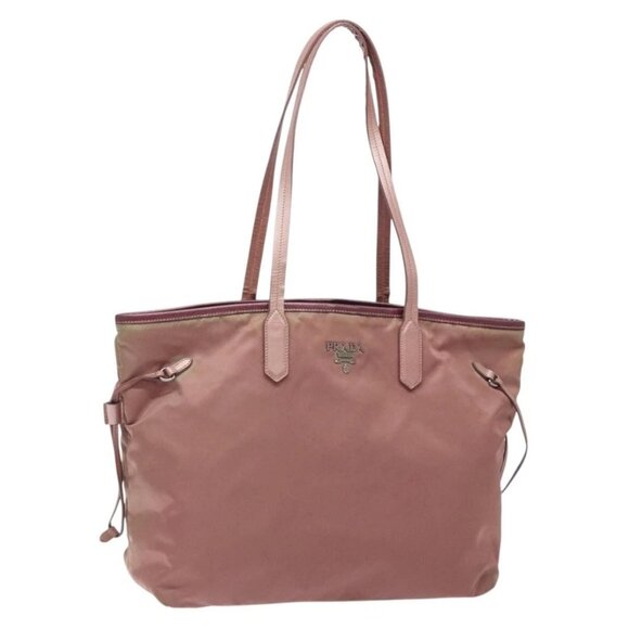 PRADA Tote Bag Nylon Pink Silver Auth 131999 - Picture 1 of 16